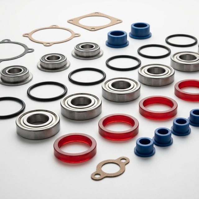 Bearings, seals and wear rings